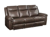 Lydia Brown Leather Aire Sofa Model LV00654 By ACME Furniture